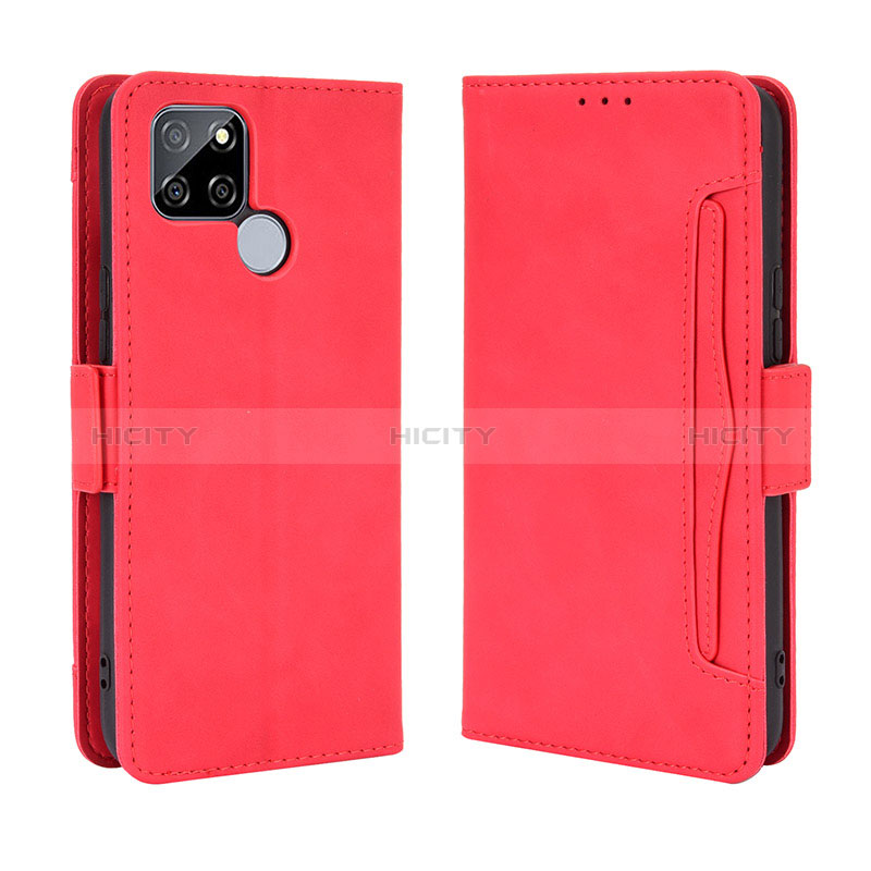 Custodia Portafoglio In Pelle Cover con Supporto BY3 per Realme Q2i 5G Rosso