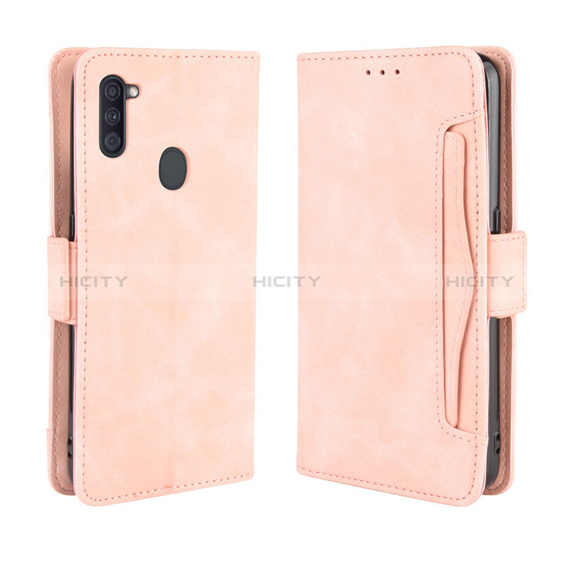 Custodia Portafoglio In Pelle Cover con Supporto BY3 per Samsung Galaxy A11 Rosa