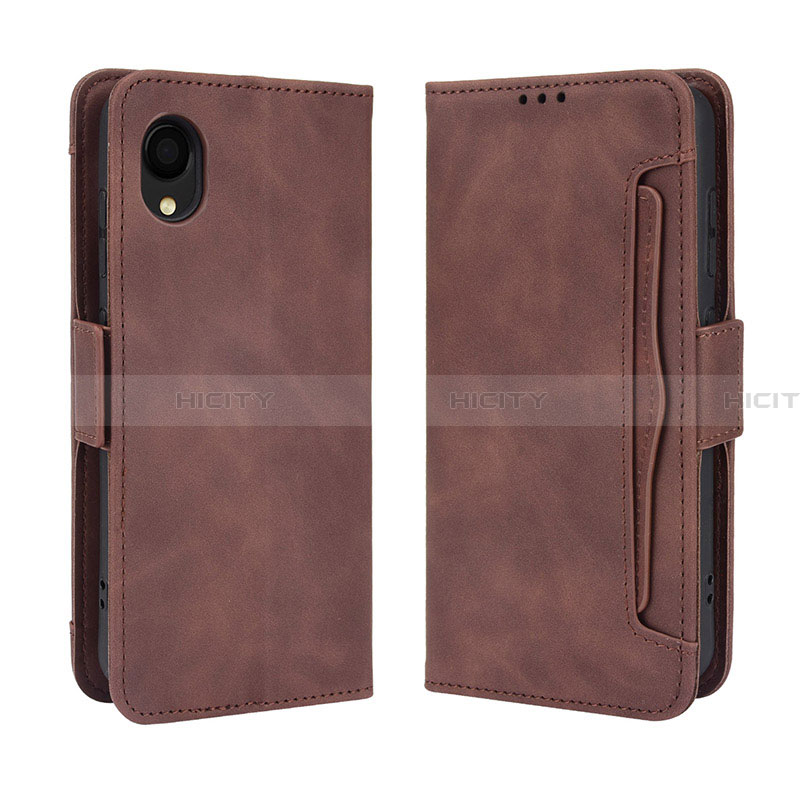 Custodia Portafoglio In Pelle Cover con Supporto BY3 per Samsung Galaxy A22 5G SC-56B Marrone