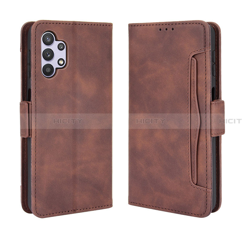 Custodia Portafoglio In Pelle Cover con Supporto BY3 per Samsung Galaxy A32 4G Marrone