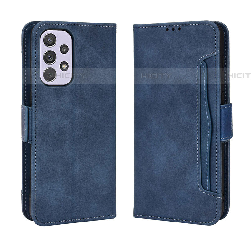 Custodia Portafoglio In Pelle Cover con Supporto BY3 per Samsung Galaxy A73 5G Blu