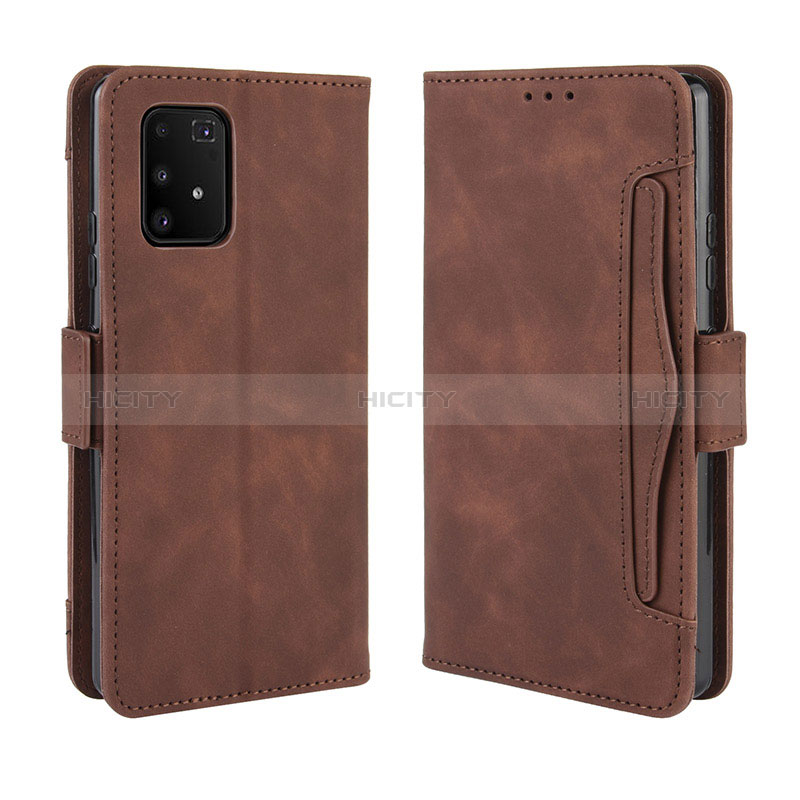 Custodia Portafoglio In Pelle Cover con Supporto BY3 per Samsung Galaxy A91 Marrone