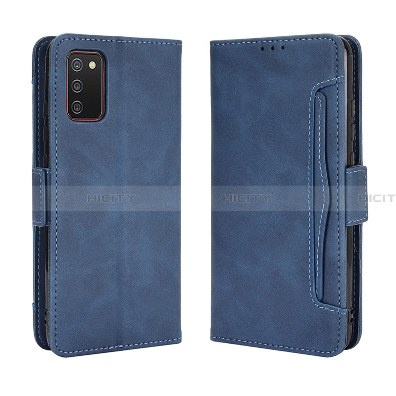 Custodia Portafoglio In Pelle Cover con Supporto BY3 per Samsung Galaxy F02S SM-E025F Blu