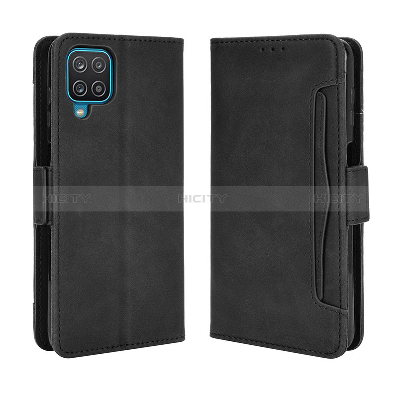 Custodia Portafoglio In Pelle Cover con Supporto BY3 per Samsung Galaxy F12 Nero