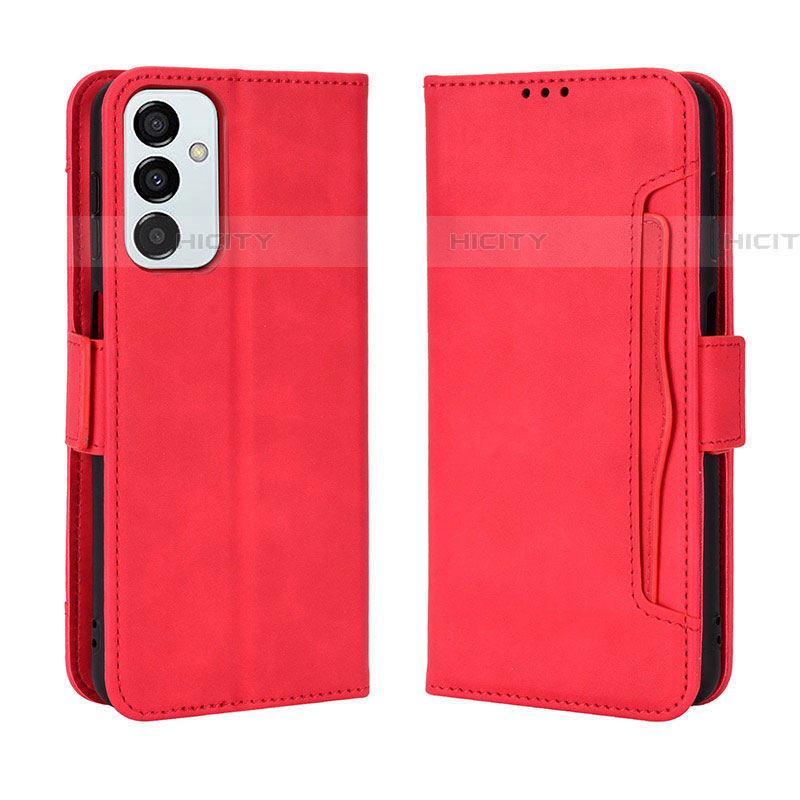 Custodia Portafoglio In Pelle Cover con Supporto BY3 per Samsung Galaxy F23 5G Rosso