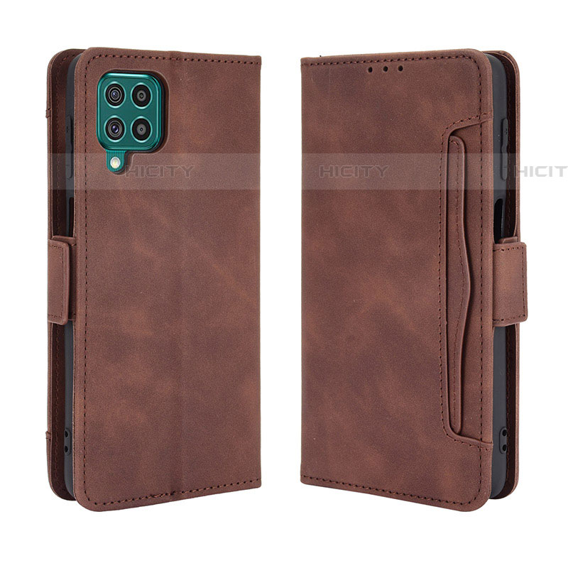 Custodia Portafoglio In Pelle Cover con Supporto BY3 per Samsung Galaxy F62 5G Marrone