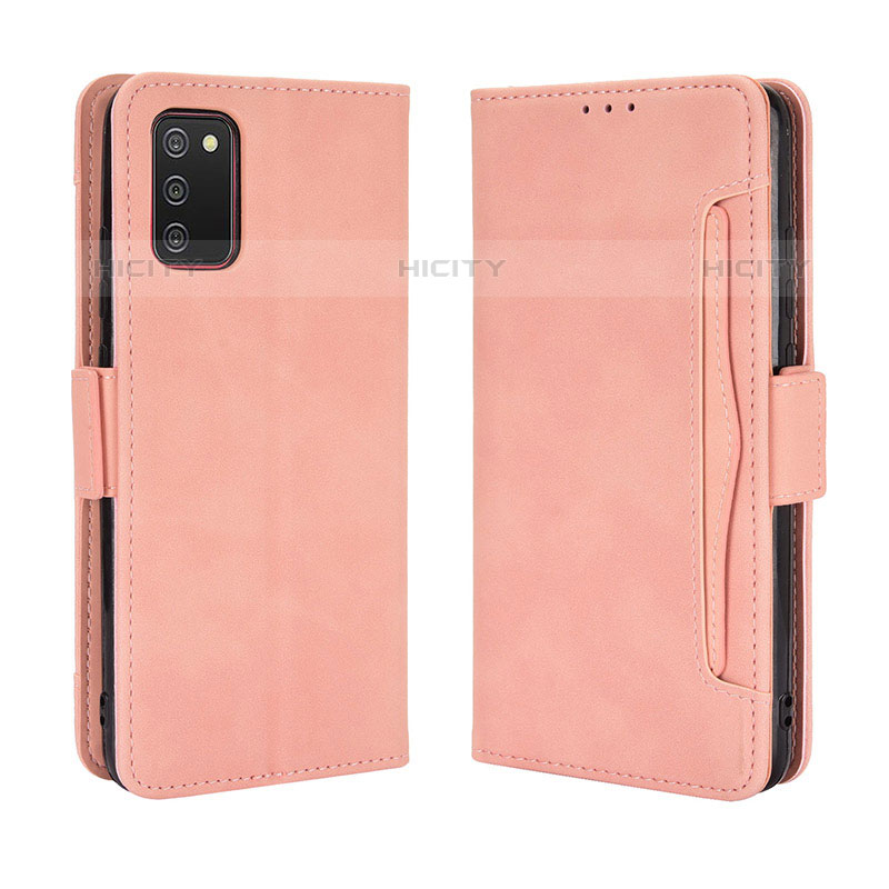 Custodia Portafoglio In Pelle Cover con Supporto BY3 per Samsung Galaxy M02s Rosa