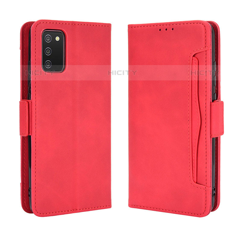 Custodia Portafoglio In Pelle Cover con Supporto BY3 per Samsung Galaxy M02s Rosso