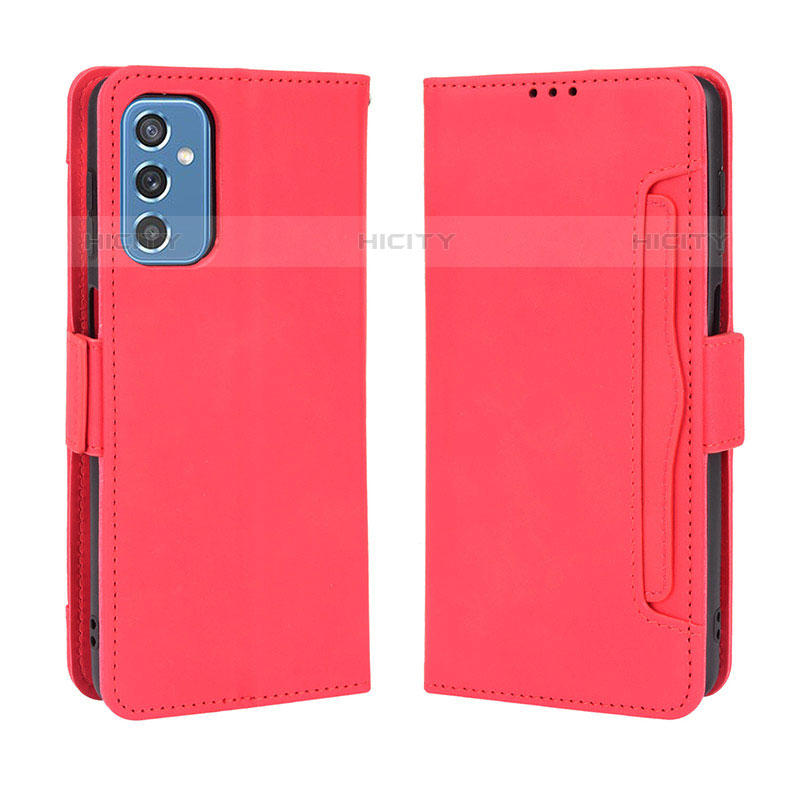 Custodia Portafoglio In Pelle Cover con Supporto BY3 per Samsung Galaxy M52 5G Rosso