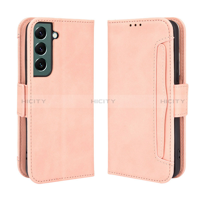 Custodia Portafoglio In Pelle Cover con Supporto BY3 per Samsung Galaxy S22 Plus 5G Rosa