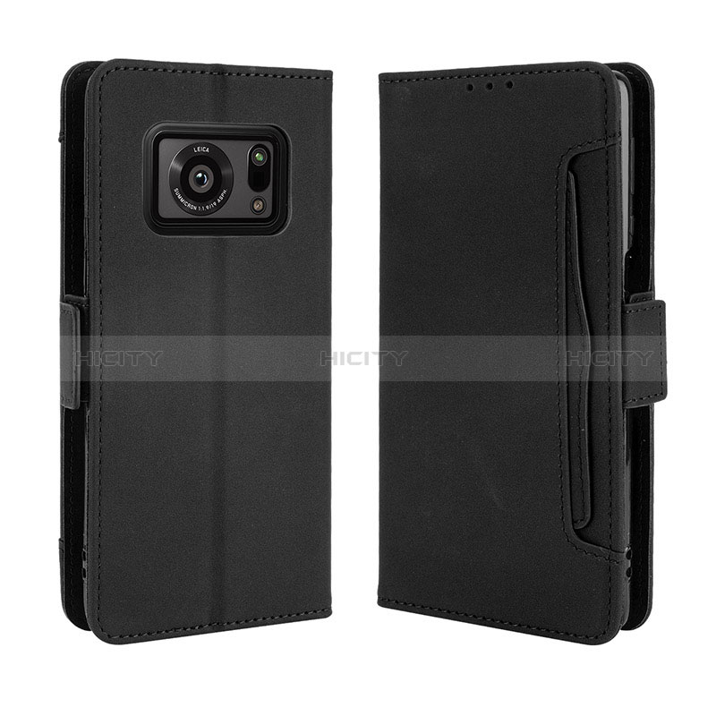 Custodia Portafoglio In Pelle Cover con Supporto BY3 per Sharp Aquos R6 Nero