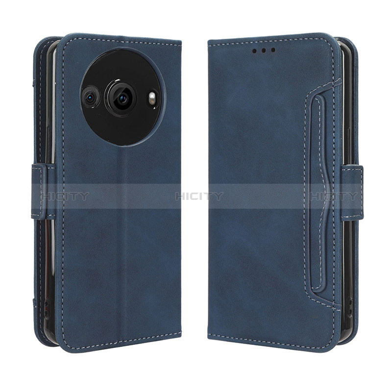 Custodia Portafoglio In Pelle Cover con Supporto BY3 per Sharp Aquos R8 Pro Blu