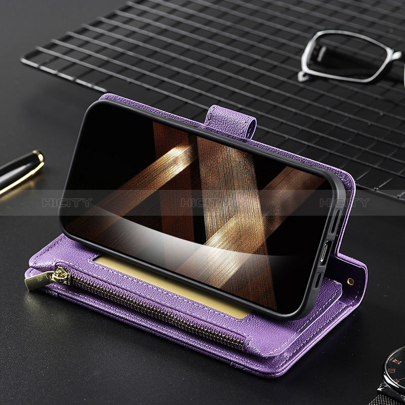 Custodia Portafoglio In Pelle Cover con Supporto BY3 per Sharp Aquos Sense8