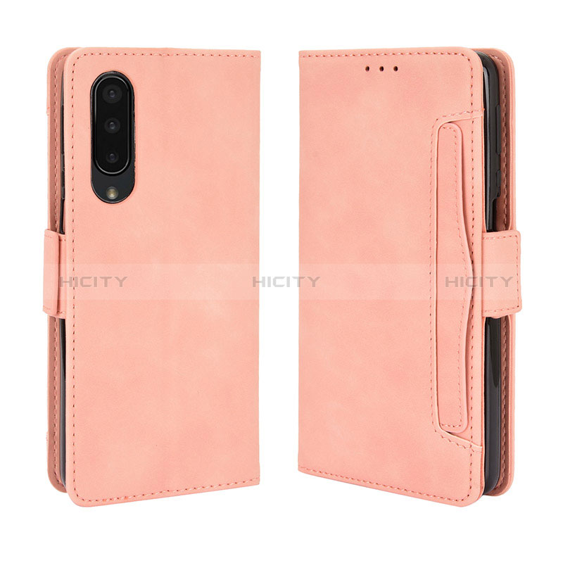 Custodia Portafoglio In Pelle Cover con Supporto BY3 per Sharp Aquos Zero5G basic Rosa