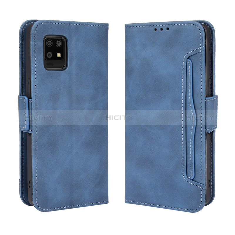 Custodia Portafoglio In Pelle Cover con Supporto BY3 per Sharp Aquos Zero6 Blu