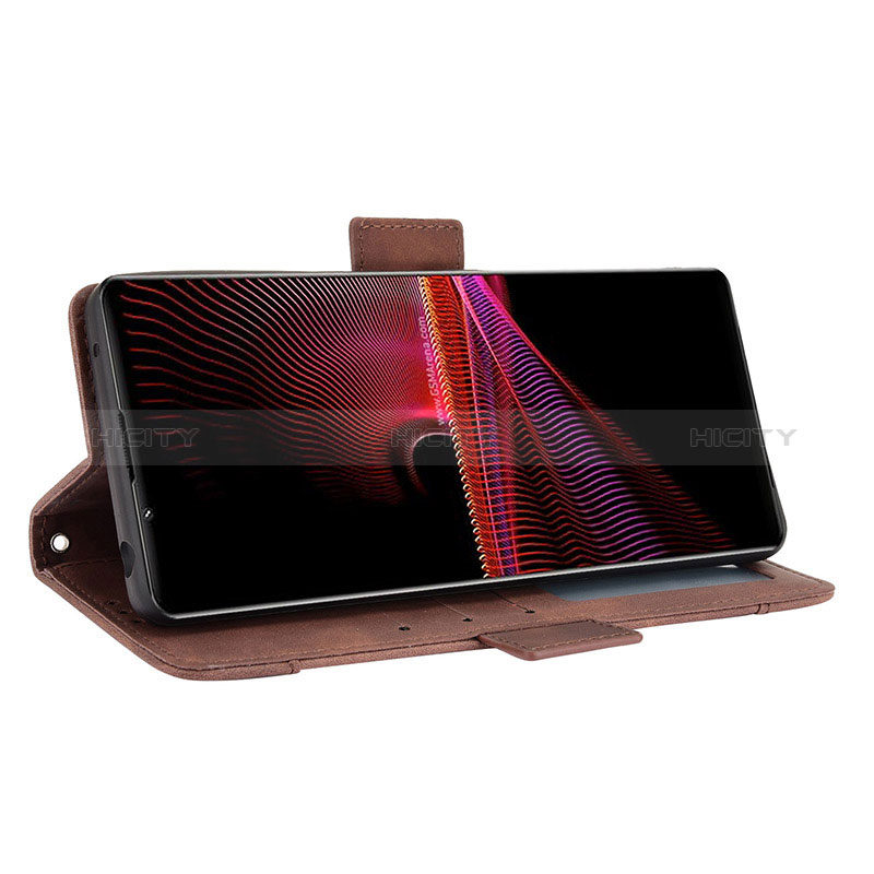 Custodia Portafoglio In Pelle Cover con Supporto BY3 per Sony Xperia 1 III