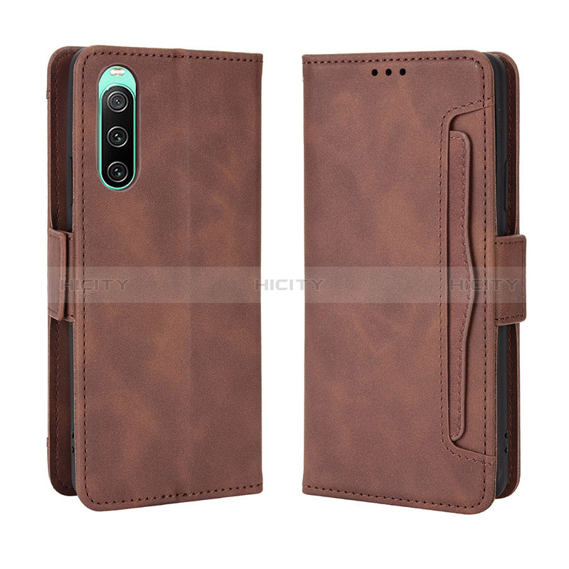 Custodia Portafoglio In Pelle Cover con Supporto BY3 per Sony Xperia 10 IV SO-52C