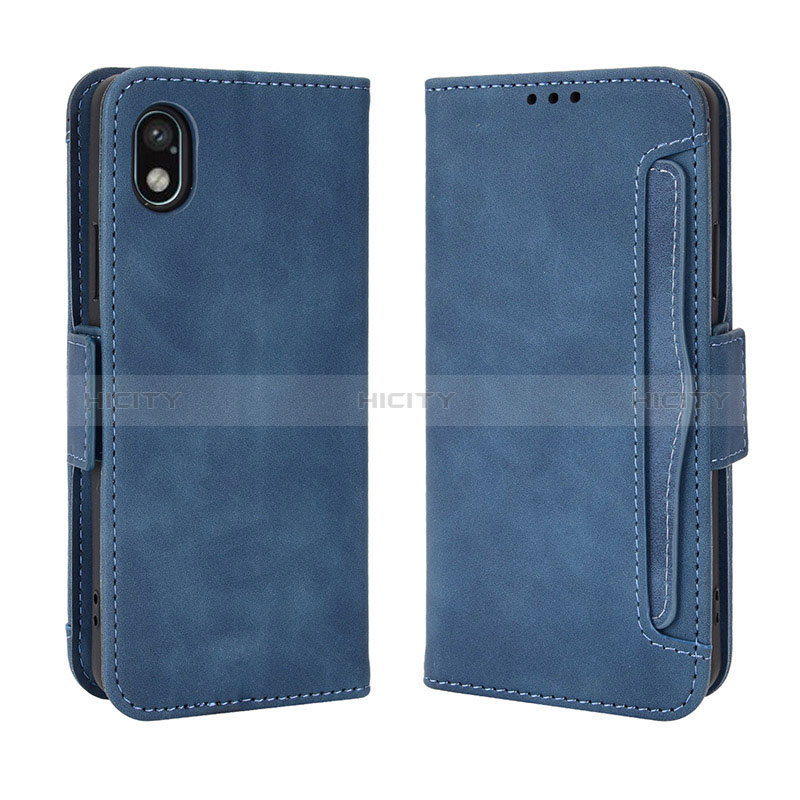 Custodia Portafoglio In Pelle Cover con Supporto BY3 per Sony Xperia Ace III SO-53C Blu