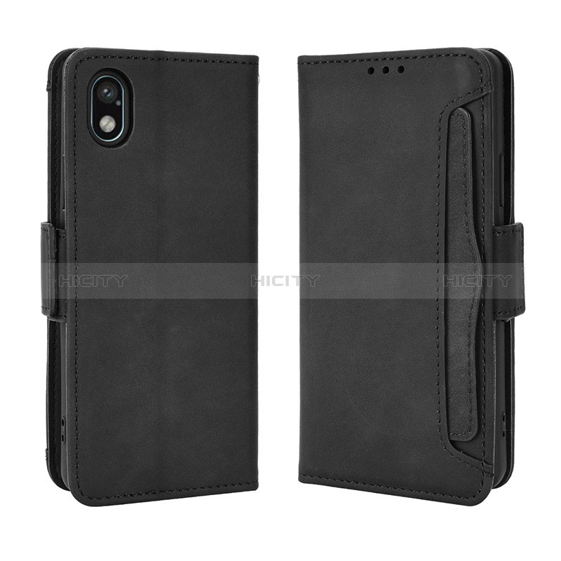 Custodia Portafoglio In Pelle Cover con Supporto BY3 per Sony Xperia Ace III SOG08 Nero