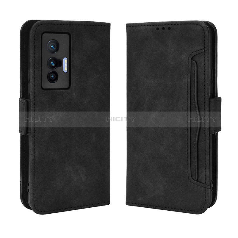 Custodia Portafoglio In Pelle Cover con Supporto BY3 per Vivo X70 5G Nero