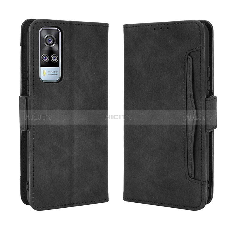 Custodia Portafoglio In Pelle Cover con Supporto BY3 per Vivo Y31 (2021) Nero