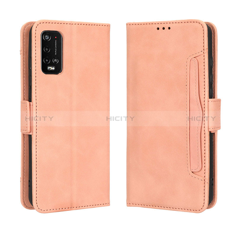 Custodia Portafoglio In Pelle Cover con Supporto BY3 per Wiko Power U10 Rosa