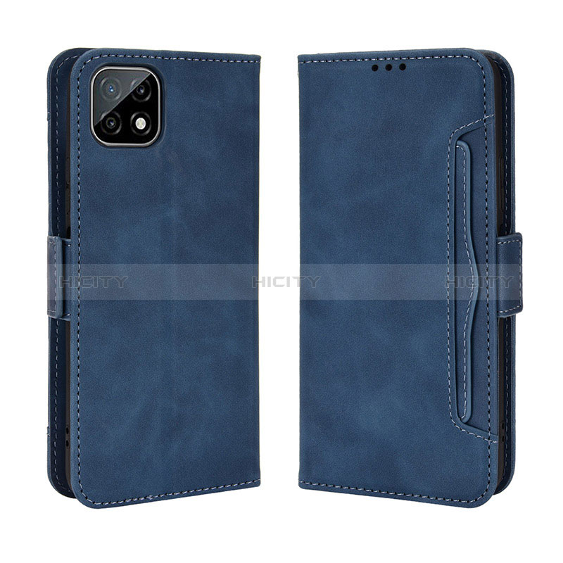 Custodia Portafoglio In Pelle Cover con Supporto BY3 per Wiko T3 Blu