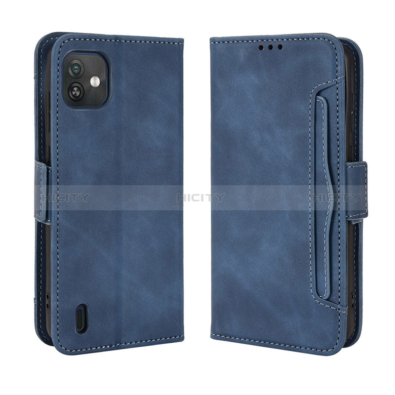 Custodia Portafoglio In Pelle Cover con Supporto BY3 per Wiko Y82 Blu