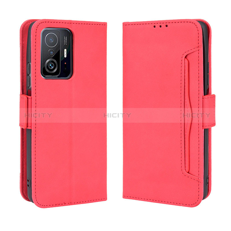 Custodia Portafoglio In Pelle Cover con Supporto BY3 per Xiaomi Mi 11T Pro 5G Rosso