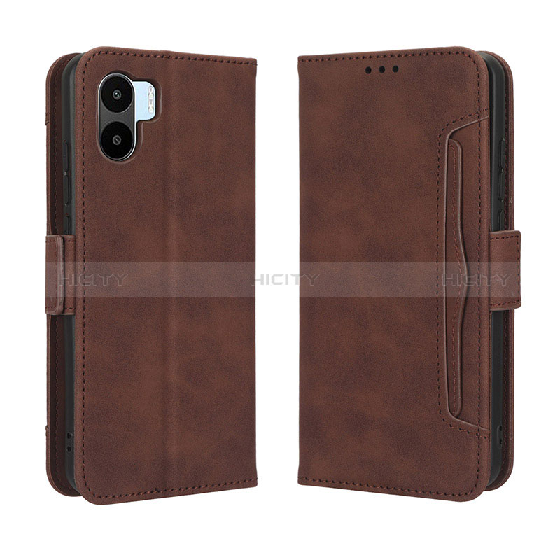 Custodia Portafoglio In Pelle Cover con Supporto BY3 per Xiaomi Poco C51 Marrone