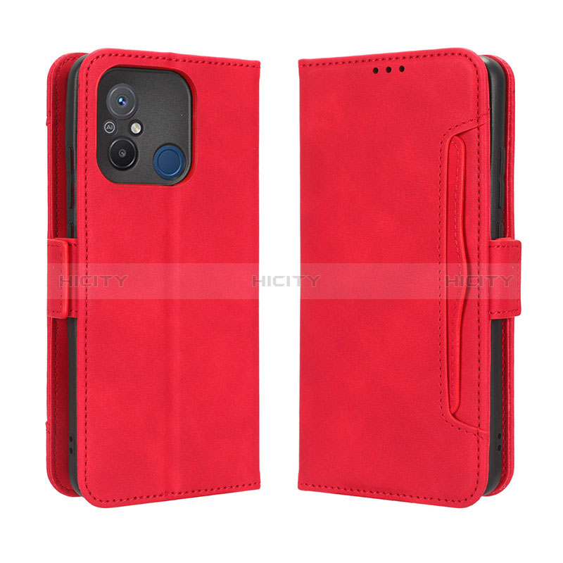 Custodia Portafoglio In Pelle Cover con Supporto BY3 per Xiaomi Poco C55 Rosso