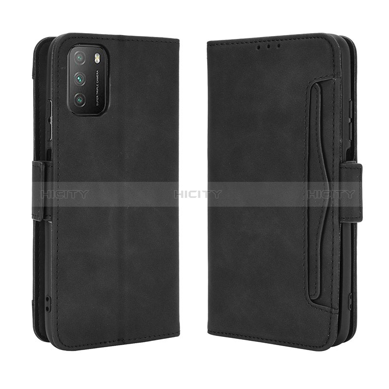 Custodia Portafoglio In Pelle Cover con Supporto BY3 per Xiaomi Poco M3 Nero