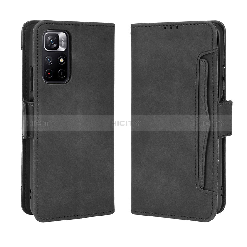 Custodia Portafoglio In Pelle Cover con Supporto BY3 per Xiaomi Poco M4 Pro 5G Nero