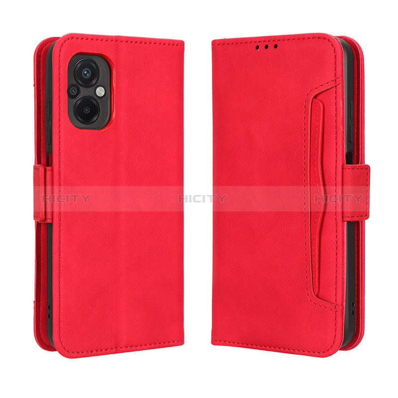 Custodia Portafoglio In Pelle Cover con Supporto BY3 per Xiaomi Poco M5 4G Rosso