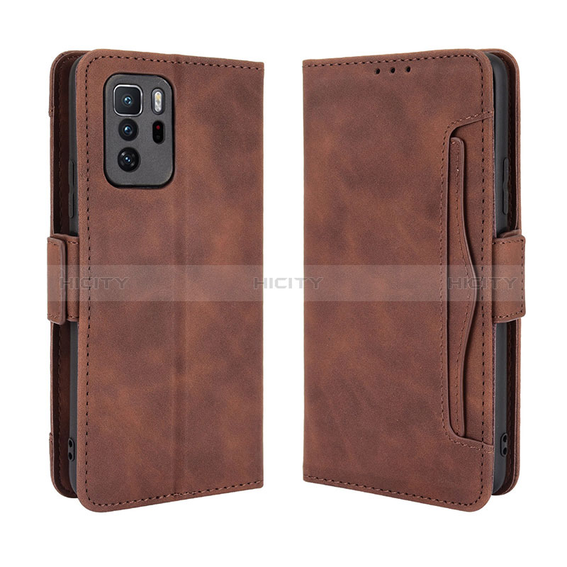 Custodia Portafoglio In Pelle Cover con Supporto BY3 per Xiaomi Poco X3 GT 5G Marrone