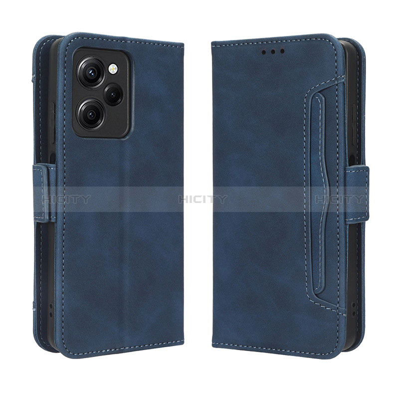 Custodia Portafoglio In Pelle Cover con Supporto BY3 per Xiaomi Poco X5 Pro 5G Blu