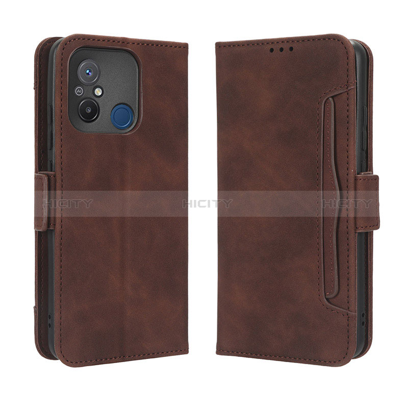 Custodia Portafoglio In Pelle Cover con Supporto BY3 per Xiaomi Redmi 12C 4G Marrone