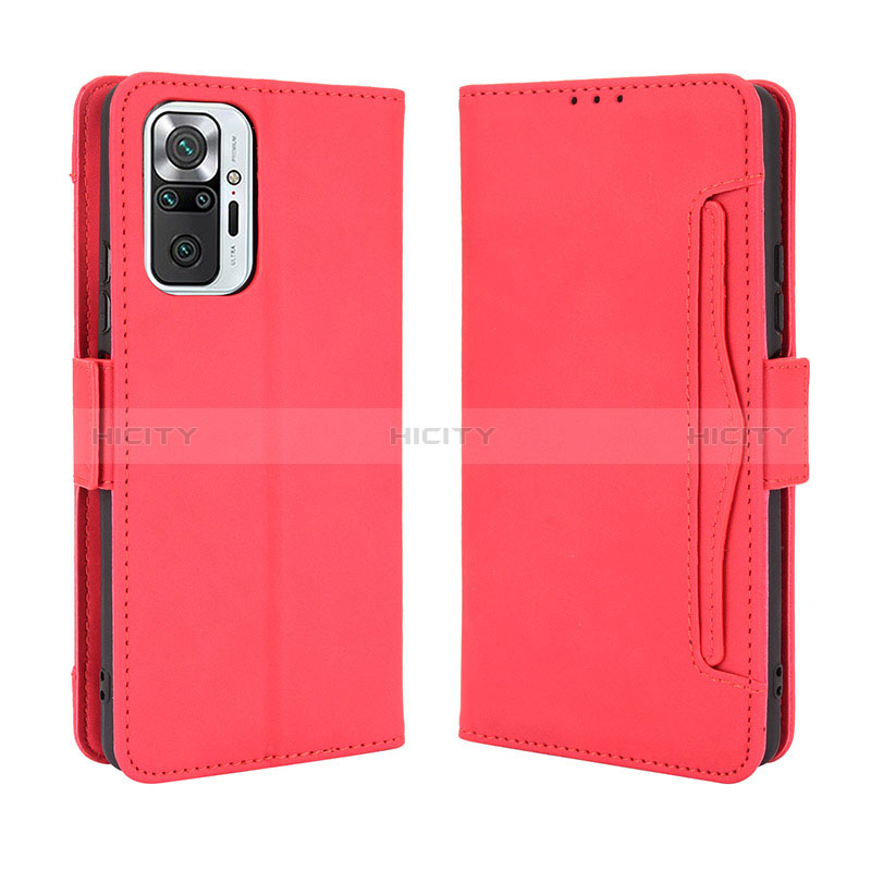 Custodia Portafoglio In Pelle Cover con Supporto BY3 per Xiaomi Redmi Note 10 Pro 4G Rosso