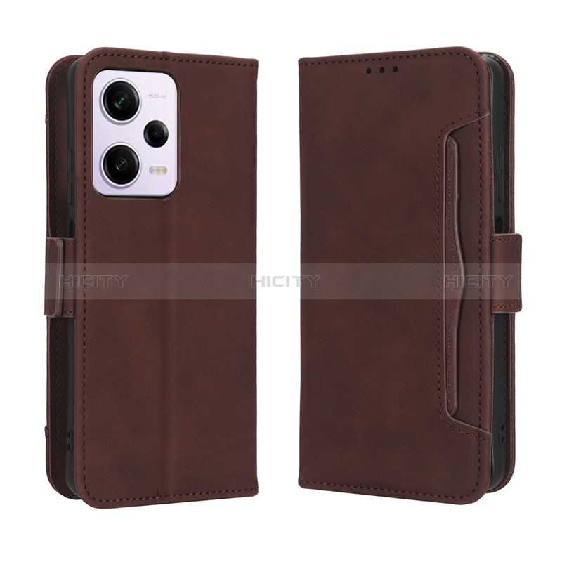 Custodia Portafoglio In Pelle Cover con Supporto BY3 per Xiaomi Redmi Note 12 Pro+ Plus 5G Marrone