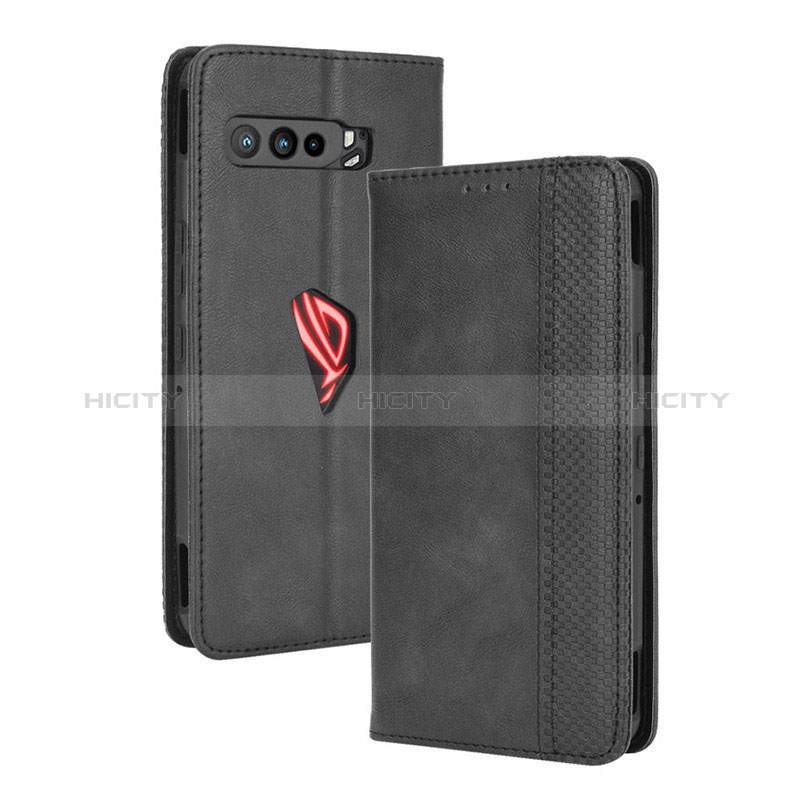 Custodia Portafoglio In Pelle Cover con Supporto BY4 per Asus ROG Phone 3 Nero