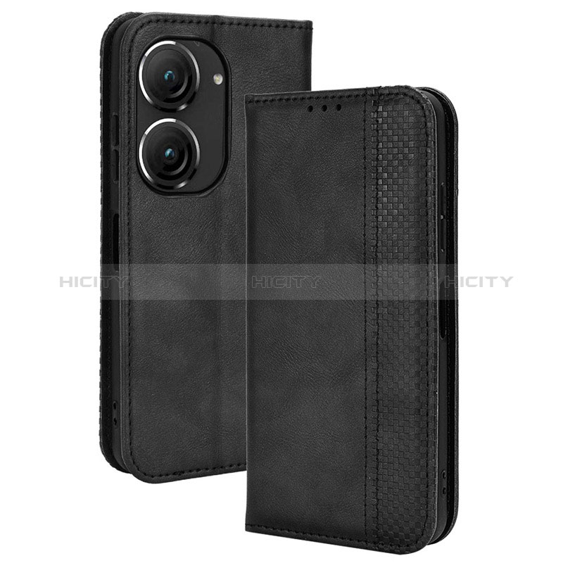 Custodia Portafoglio In Pelle Cover con Supporto BY4 per Asus ZenFone 10 Nero