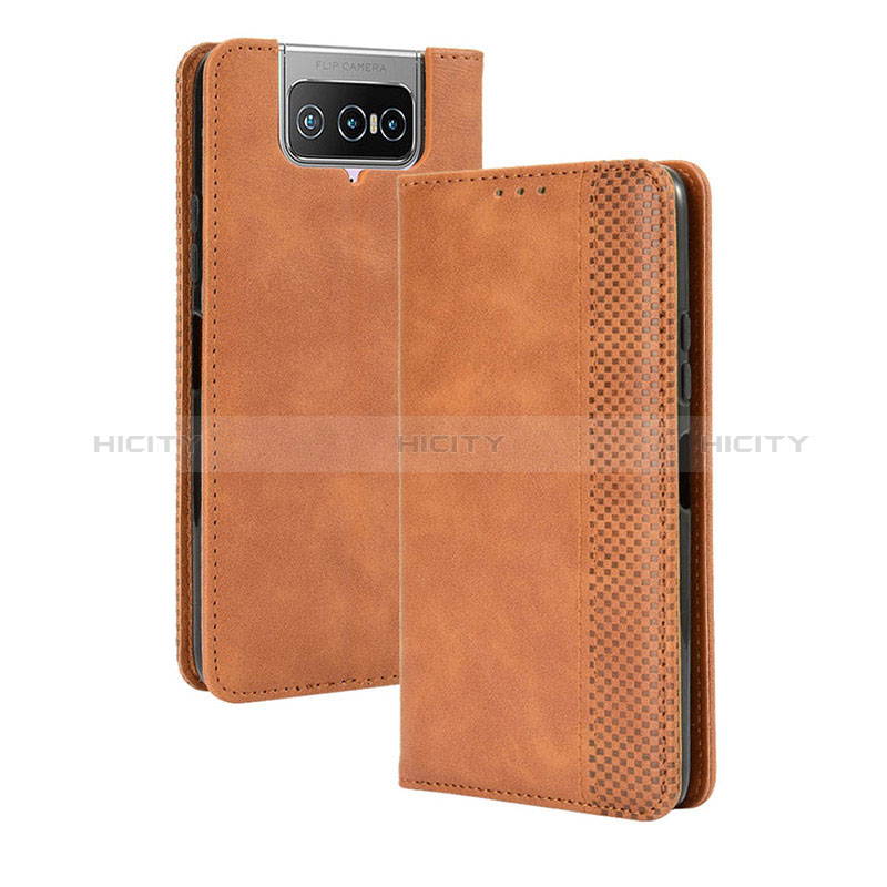 Custodia Portafoglio In Pelle Cover con Supporto BY4 per Asus Zenfone 7 Pro ZS671KS Marrone