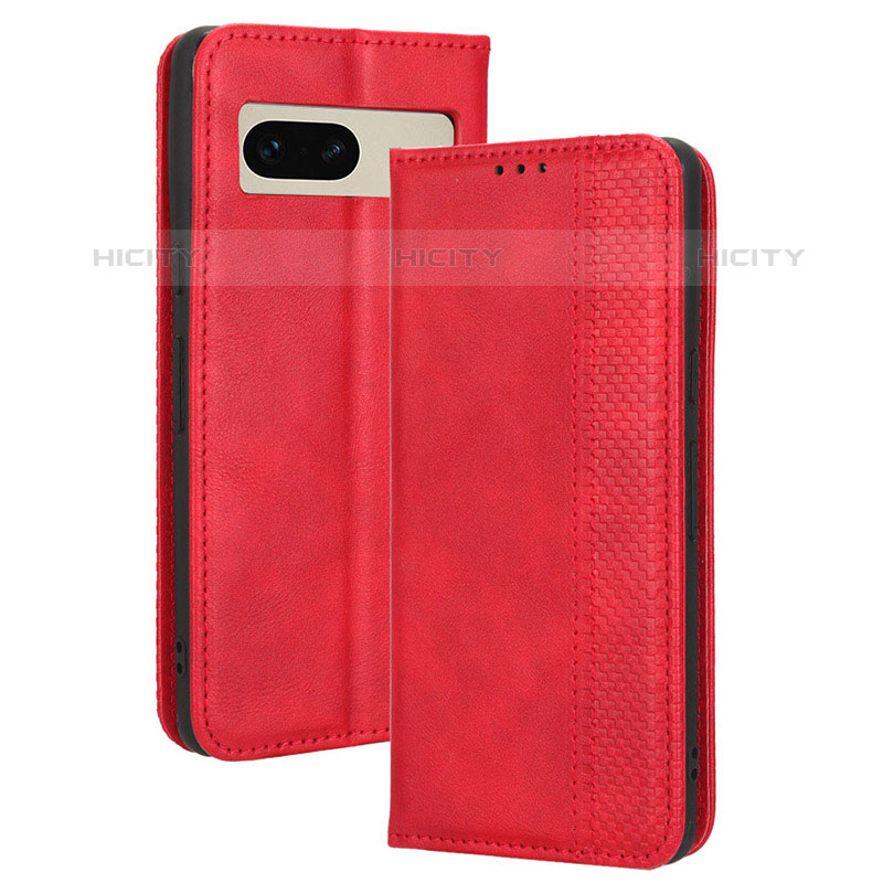 Custodia Portafoglio In Pelle Cover con Supporto BY4 per Google Pixel 7 5G Rosso