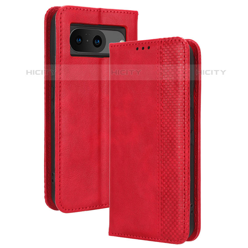 Custodia Portafoglio In Pelle Cover con Supporto BY4 per Google Pixel 8 5G Rosso