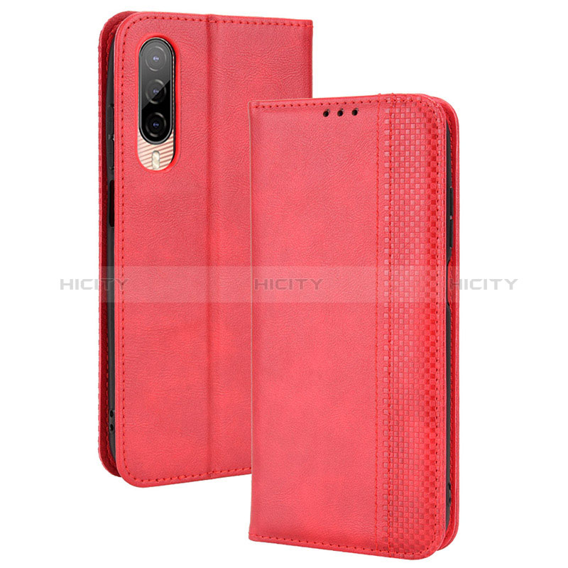 Custodia Portafoglio In Pelle Cover con Supporto BY4 per HTC Desire 22 Pro 5G Rosso