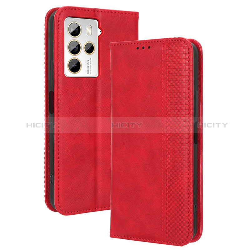 Custodia Portafoglio In Pelle Cover con Supporto BY4 per HTC U23 5G Rosso