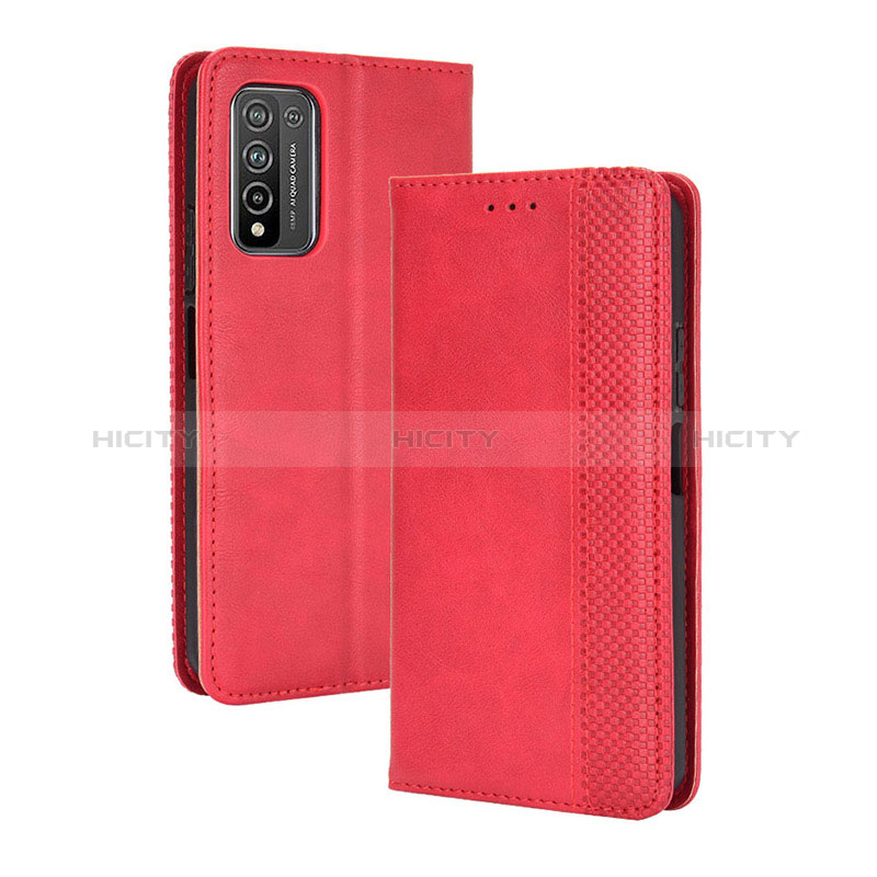 Custodia Portafoglio In Pelle Cover con Supporto BY4 per Huawei Honor 10X Lite Rosso