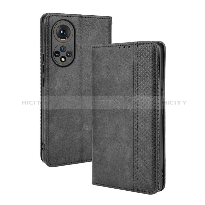 Custodia Portafoglio In Pelle Cover con Supporto BY4 per Huawei Honor 50 5G Nero