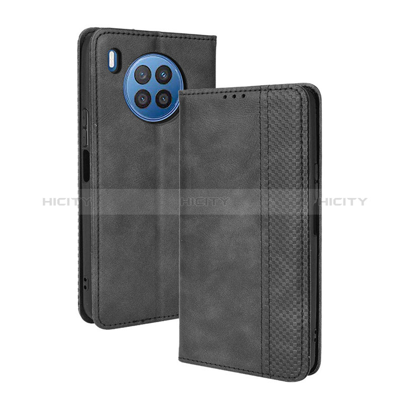 Custodia Portafoglio In Pelle Cover con Supporto BY4 per Huawei Honor 50 Lite Nero