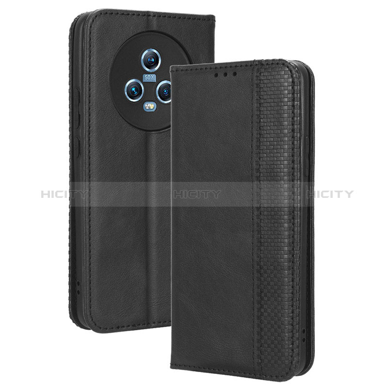 Custodia Portafoglio In Pelle Cover con Supporto BY4 per Huawei Honor Magic5 5G Nero